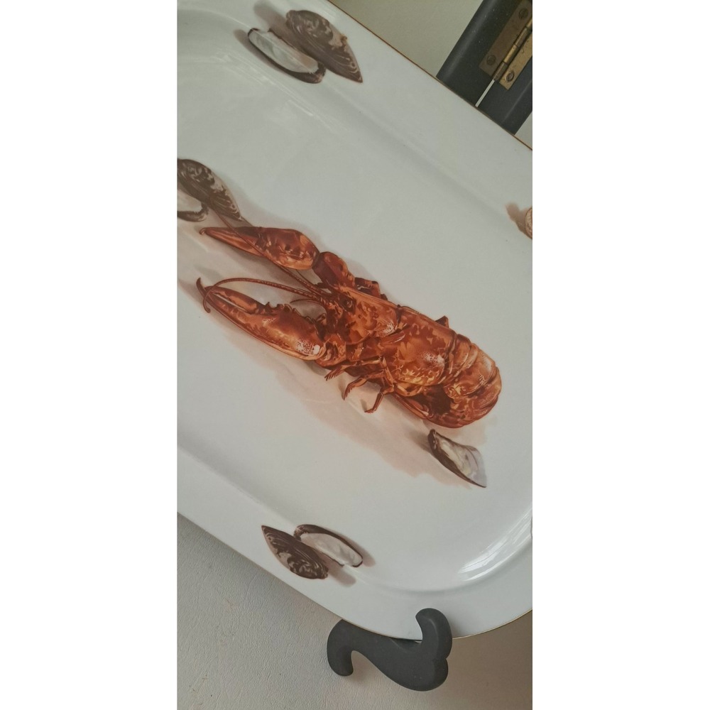 Vintage JKW Bavaria West Germany Lobster Serving Platter 15" X 10" - Picture 8 of 9